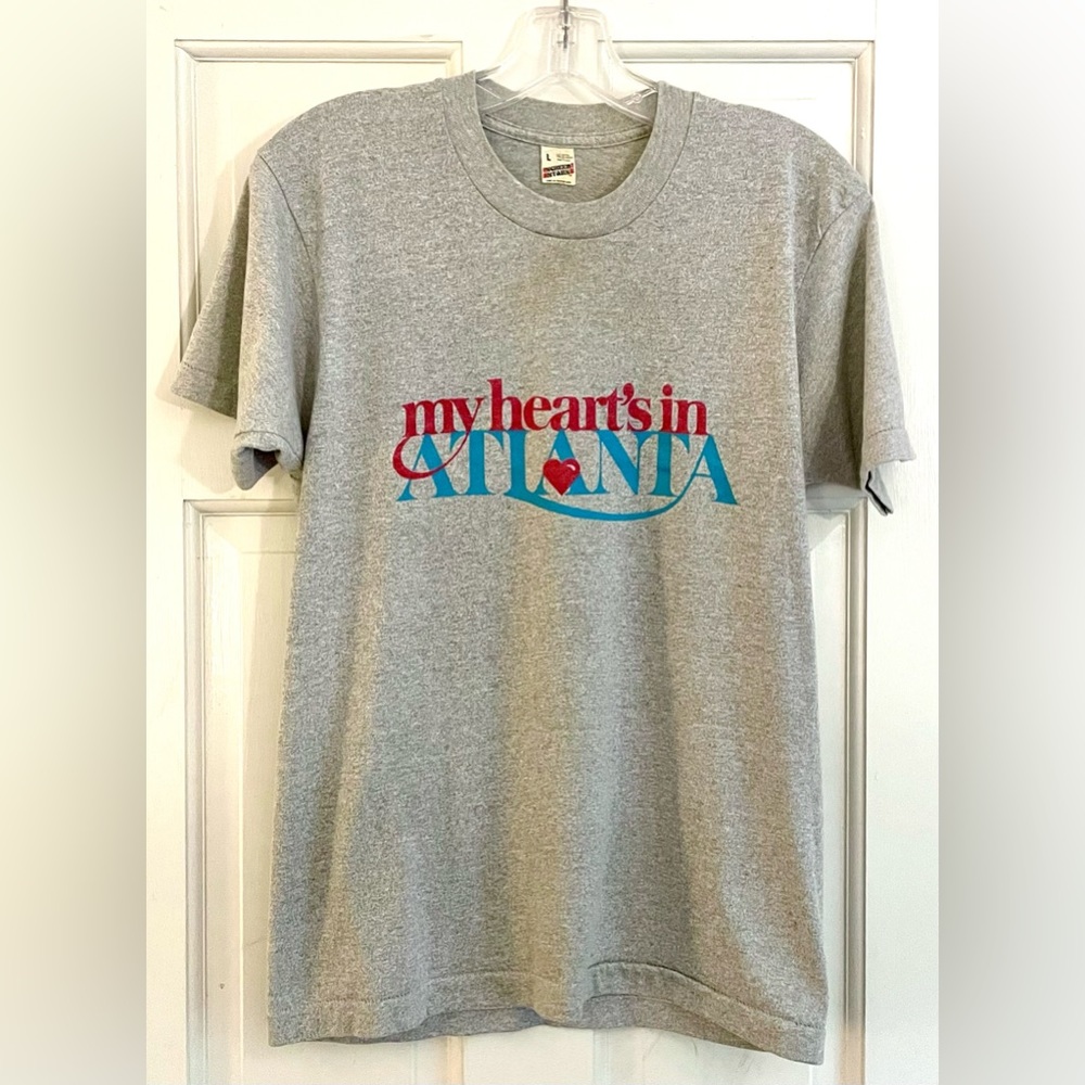 Vintage Screen Stars Adult Unisex My Heart’s in Atlanta Tee Shirt Size L